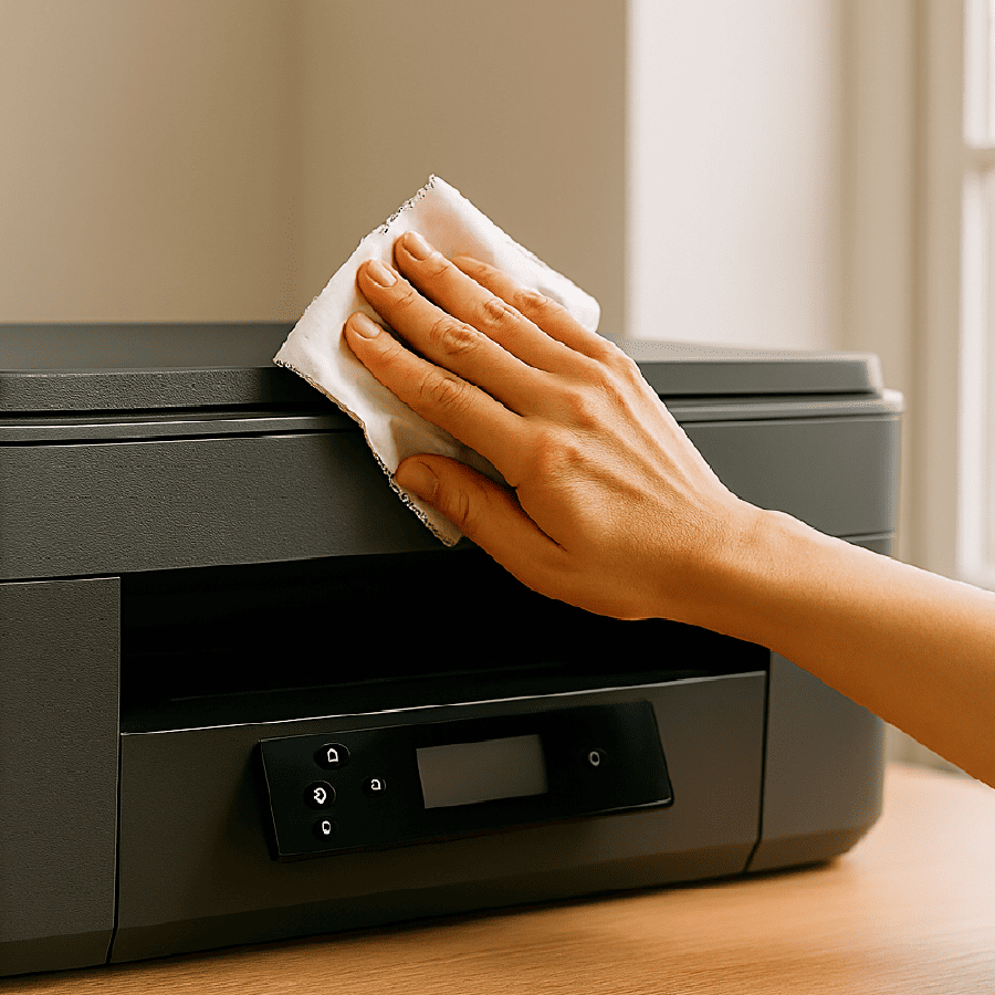 nettoyage d'imprimante avec chiffons doux